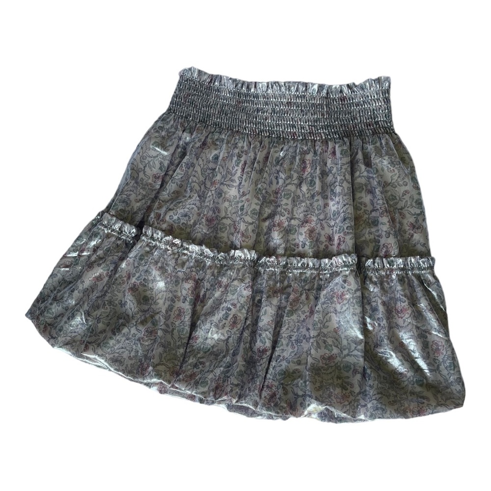 30. Free People Metallic Floral Mini Skirt | Size Small